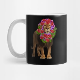 Lion with flower head, Love Lions, Big Cat Mug
